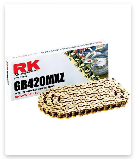 RK Racing Chain GB420MXZ 420 Series Gold Heavy Duty MX/SX Racing Non O-Ring Chain