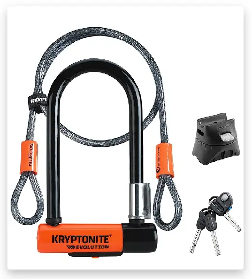 Kryptonite Evolution Mini-7 13 mm U-Lock Bicycle Lock with FlexFrame-U Bracket